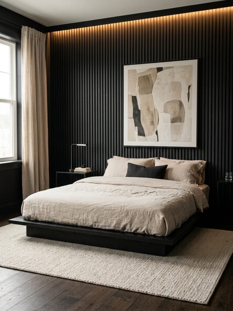 33. Statement Slat or Batten Wall in Black