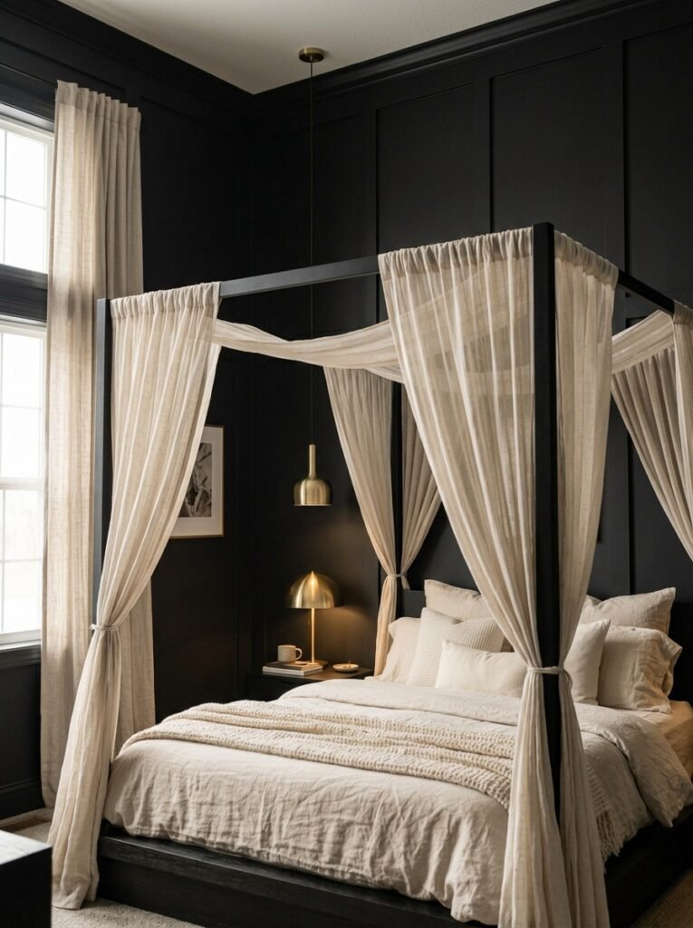 37. Black Canopy and Four-Poster Beds