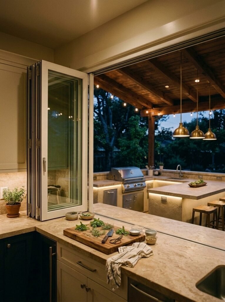 4. Outdoor Kitchen Lighting and Pendant Lights
