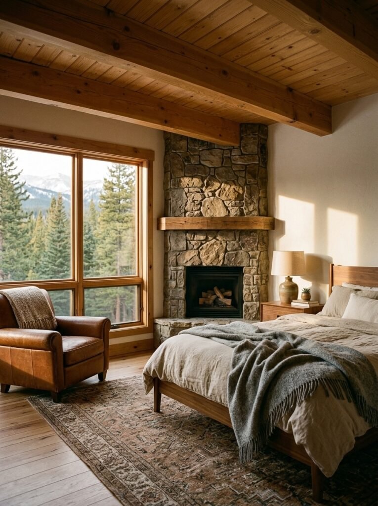 8. Rustic Midcentury Bedroom