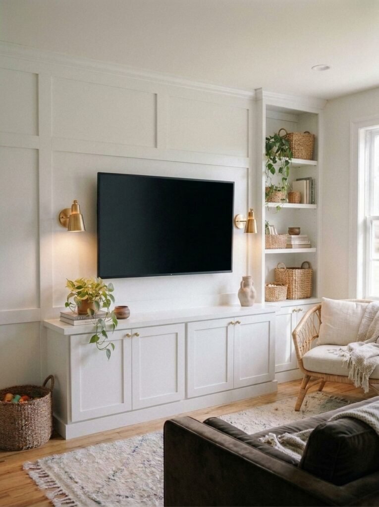All-White TV Wall