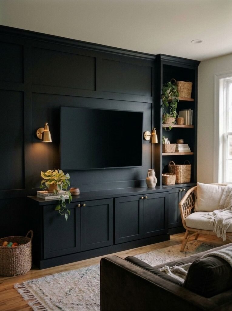 Black TV Wall
