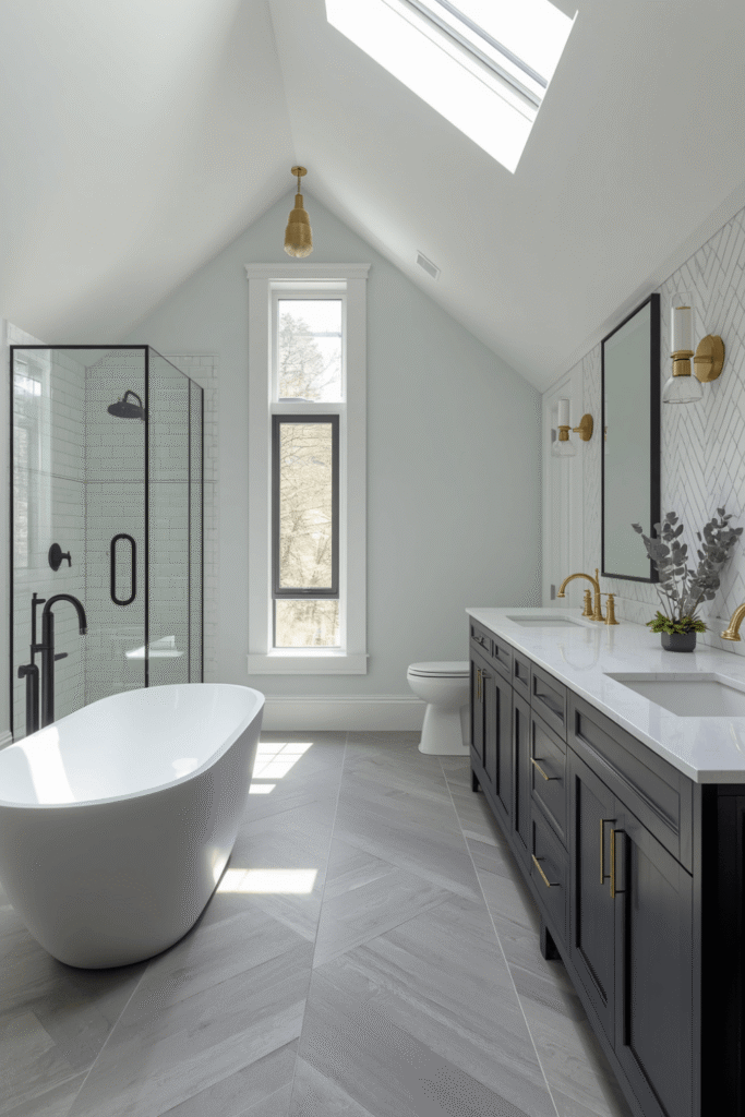 Black and Gold Bathroom Design for Striking Contrast