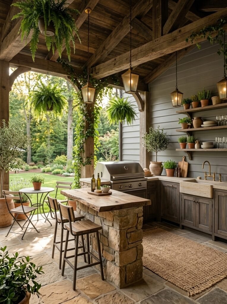 Covered Patio Kitchen