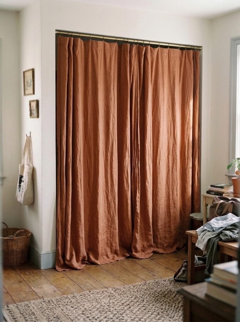 Drapery Alternative to Closet Doors