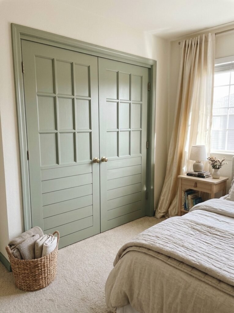 Faux Shiplap French Closet Doors