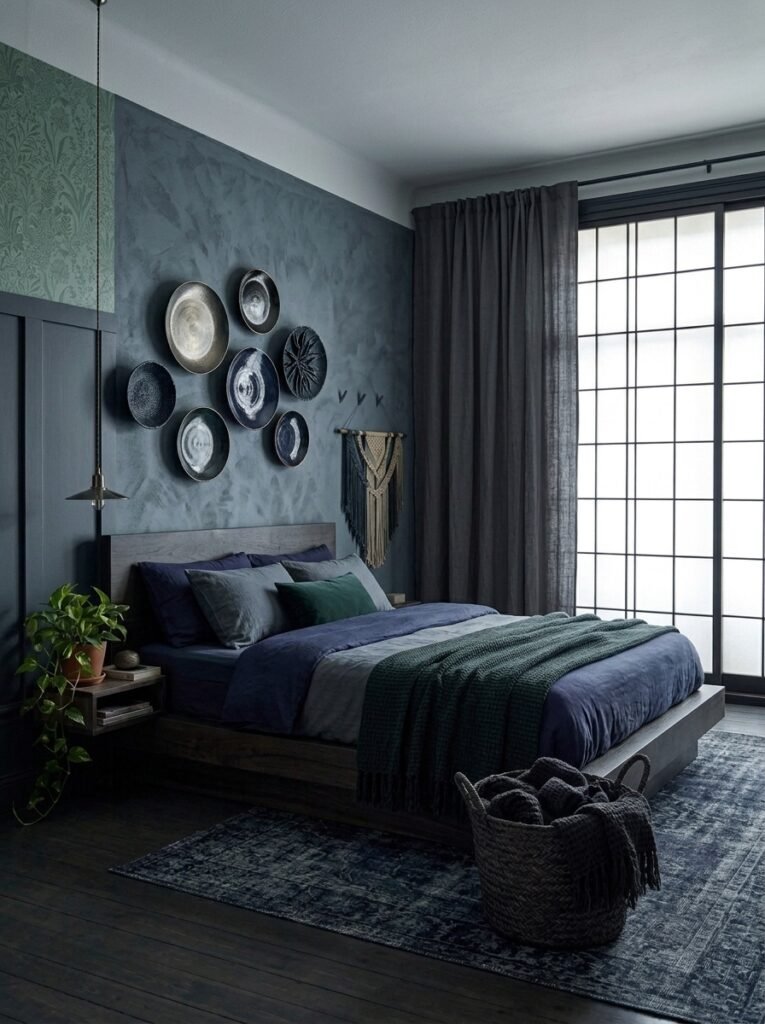 Mix Bedroom Wall Finishes