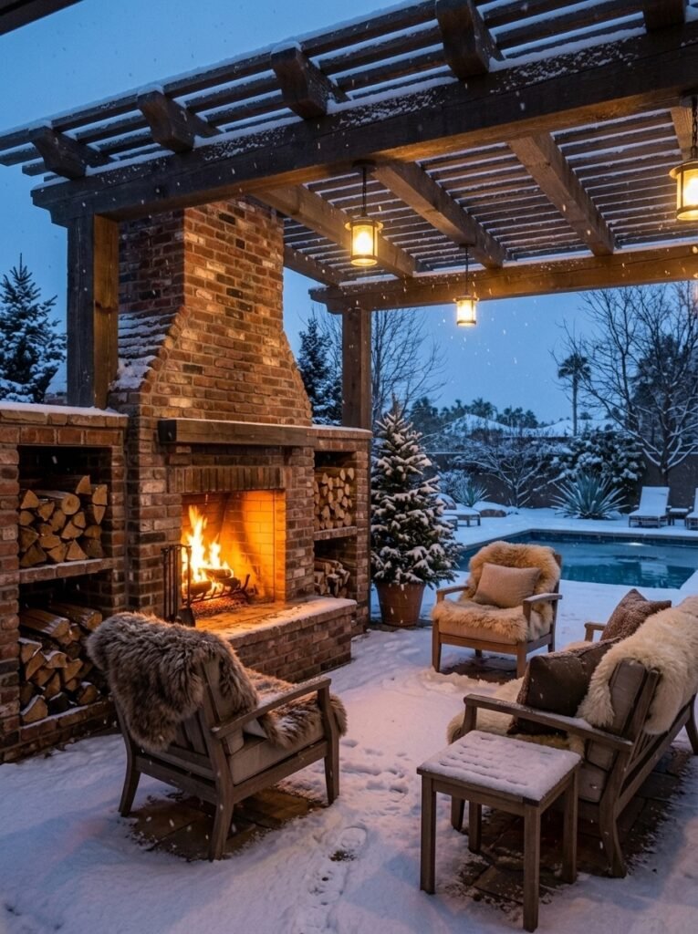 Outdoor Kitchen Fireplace