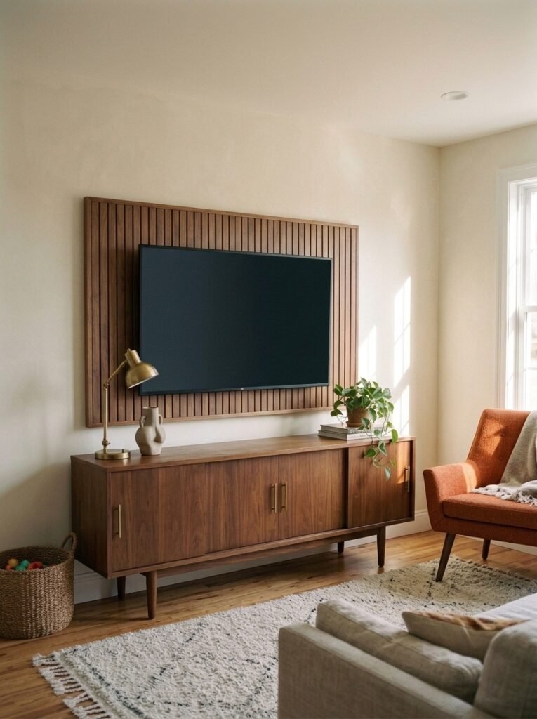 Wallpapered TV Wall