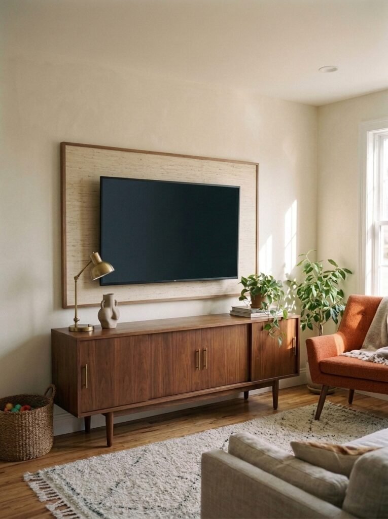 White Shiplap TV Wall