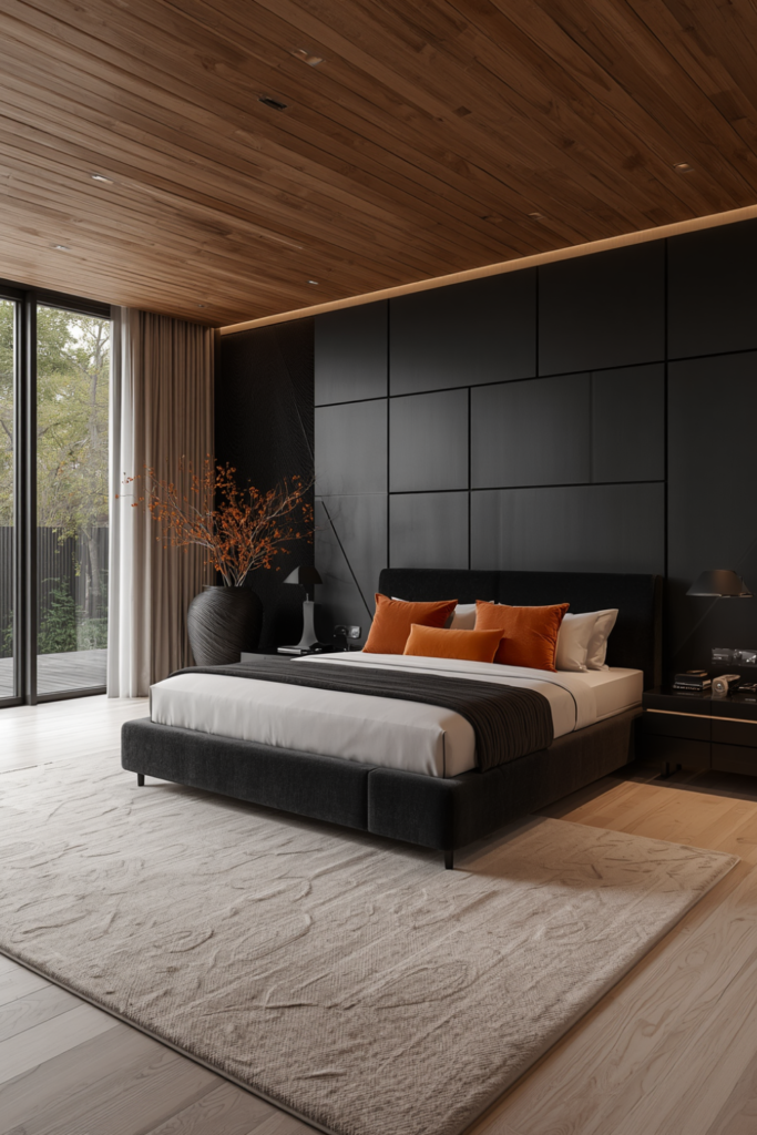 Why Black and Orange Actually Works as a Bedroom Palette