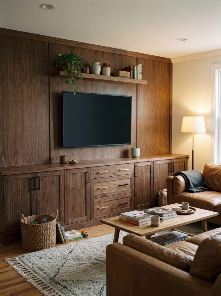 Wood Slat TV Wall